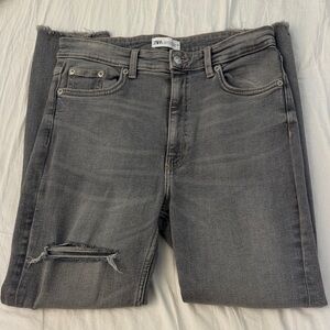 ZARA grey skinny high waisted jeans